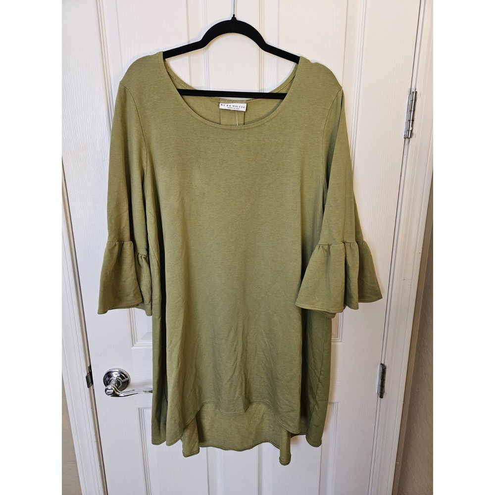 NWT Bryn Walker Phryne High-Low Oversized Tunic Lime Green 3/4 Slvs. Top, Sz. M